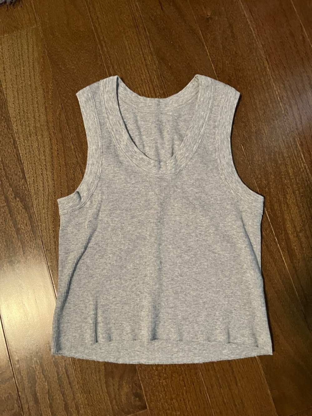 Brandy Melville gray Ribbed Scoop Crop Tank